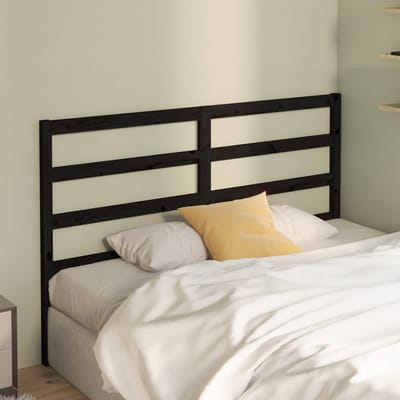 vidaXL - Hoofdbord - 146x4x100 - cm - massief - grenenhout - zwart