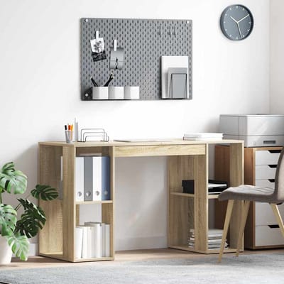 vidaXL - Bureau - Sonoma - Eik - Bewerkt - hout - 130 - x - 50,5 - x - 75 - cm