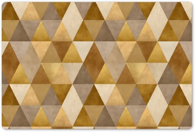 Placemats 45x30 cm - Placemat kunststof - 1 stuk - Geometrisch - Driehoek - Goud - Borden onderleggers - Decoratie voor op tafel - Keuken tafeldecoratie accessoires - Vinyl onderlegger - Tafelversiering