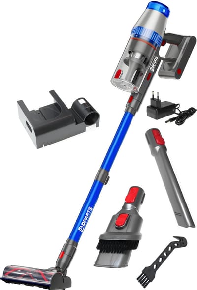 Dparts steelstofzuiger draadloos - 29,6V - met kruimeldief functie en accessoires - snoerloze stofzuiger zonder zak op accu