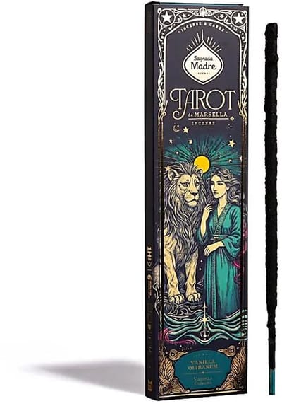 Sagrada Madre wierook - tarot de marseille - vanille frankincense wierookstokjes - 2 grote arcana tarotkaarten - 1 doosje 6 stokjes