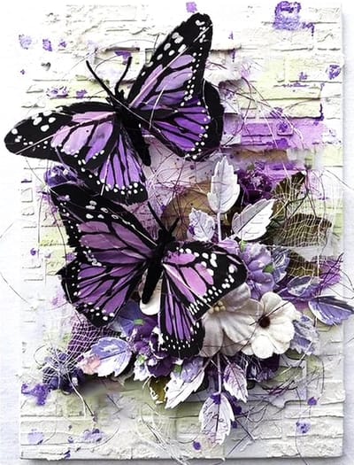 BOTC Diamond Painting Volwassenen - Diamond Painting Kinderen - Diamond Painting Pakket Volledig - 30x40CM - Vlinder