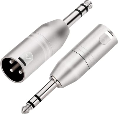 Audio Aansluitadapter - XLR Jack - Muziek Productie - Stabiele Signaaloverdracht - 2 Stuks - Zilverkleurig