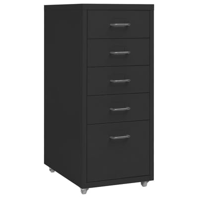 vidaXL - Ladeblok - verrijdbaar - 28x41x69 - cm - metaal - zwart