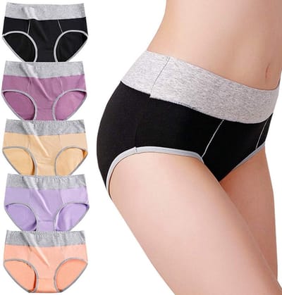 Katoenen Onderbroeken voor Dames met Medium Taille, Zacht en Ademend, Set van 5 Stuks