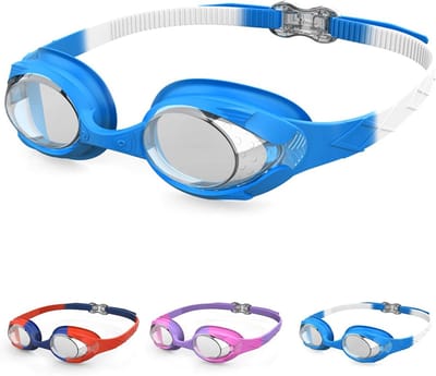 Swimming Goggles For Children 4-10 Years, Fish Shape, Anti-fog And Comfortable Fit