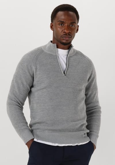 Gentiluomo Turtle Zip Truien & Vesten Heren - Sweater - Hoodie - Vest- Grijs - Maat L
