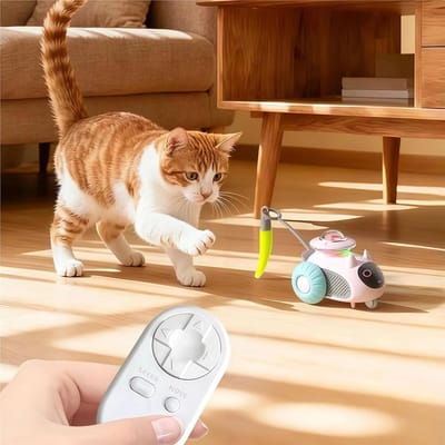 ZVD Speelgoed voor huisdieren - Kattenspeelgoed - automatisch interactief speelgoed - met interactieve bewegingssensor - voor binnen en buiten, cadeau voor Kerstmis, verjaardag - 1 stuk(roze)