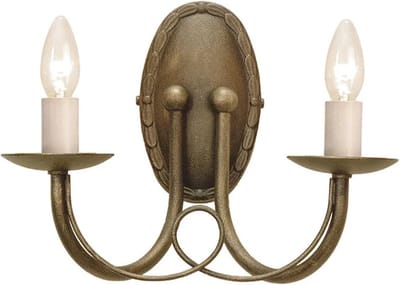 Landelijke Wandlamp - Steady Lighting - Metaal - Landelijk - E14 - L: 14.5cm - Voor Binnen - Woonkamer - Eetkamer - Zwart