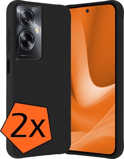 Hoes - 2 Stuks - Geschikt voor OPPO A79 - Sterk & Shockproof - Case Siliconen - Back Cover - Telefoon Hoes - Zwart