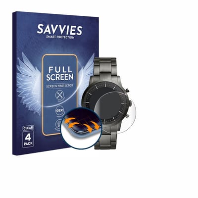 Savvies - Screenprotector voor Fossil Collider HR - Folie Beschermfolie transparant volledig dekking 4 Stuks