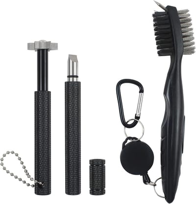 Complete Golf Club Cleaner Set met Inklapbare Borstel en 2 Groefslijpers voor Optimale Onderhoud van Golfclubs en Ijzers