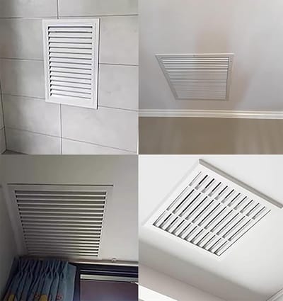 Ventilatierooster - Lamelrooster Afdekking - Luchtcirculatie Verbeteren - Eenvoudige Installatie - 14x12 cm - Wit