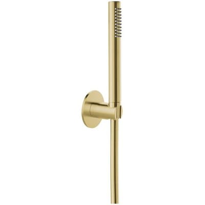 Herzbach DESIGN iX PVD bath set with cone holder seven round with shower hose 160 cm 21.914100.1.41