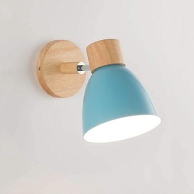 Verstelbare wandkandelaar - Stijlvolle leeslamp - Sfeerverlichting binnen - Stevige ijzeren houder - 20x22 cm - Blauw