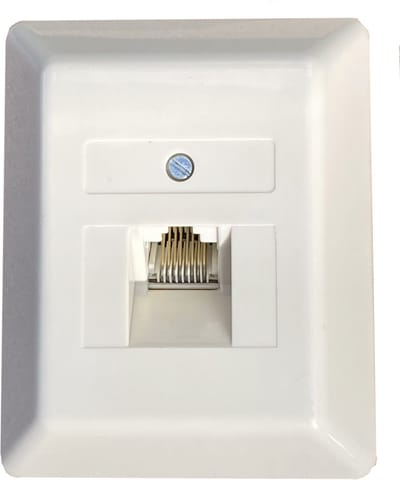 WANDCONTACTDOOS 1x UTP 8-polig modulair RJ45 - opbouw - schroefaansluitingen - voor data of telefonie - aansluitdoos - 74220