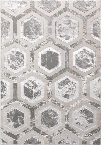 Easy Living - Aurora-Crystal Vloerkleed - 160x230  - Rechthoek - Laagpolig Tapijt - Klassiek - Meerkleurig, Zilver