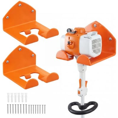 VEVOR 2-delige gereedschapshouder, draagvermogen 41 kg, 15x15x10 cm, oranje, wandmontage, constructie van koolstofstaal, inclusief schroeven en pluggen, ophangbeugel voor elektrisch gereedschap in garage, werkplaats of magazijn.