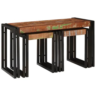vidaXL - Nesttafel - 3 - st - Bruin - en - Zwart - 82 - x - 40 - x - 45 - cm