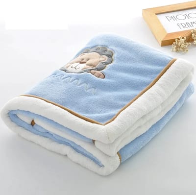 Babydeken Flanel voor Pasgeborenen met Cartoon Borduurwerk – Inbakeren Wrap voor Jongens en Meisjes, Kinderwagen Deken en Dekentje voor Baby's