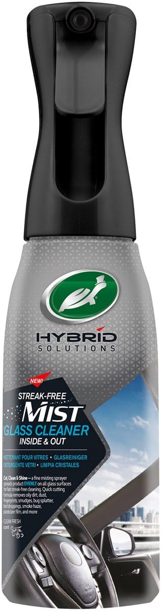 Turtle Wax HS Streak-Free Mist Glass Cleaner - Unieke autoglasreiniger – Voor binnen & buiten – In één stap reinigen en glanzen - Verwijdert stof, vlekken, vingerafdrukken en insecten – Voor een streeploos resultaat - 591ml