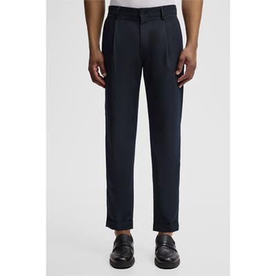 Bandplooibroek Louis, marineblauw