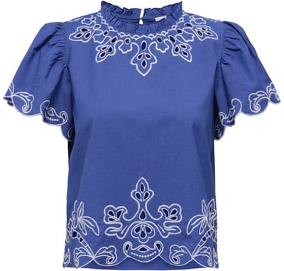 Jacqueline de Yong Jdyvera ss embroidery top wvn exp kobalt