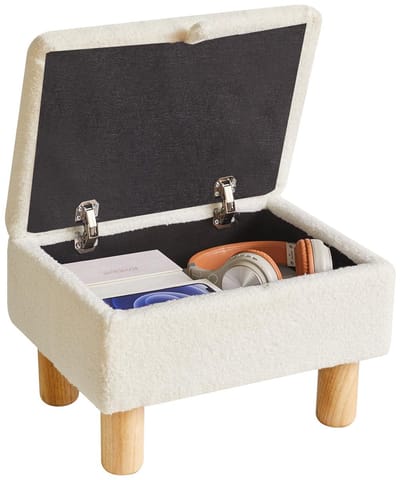 Unyqoos ® Stijlvolle Rechthoekige Voetenbank met Verborgen Opbergruimte en Zacht Pluche Bekleding voor Elke Kamer