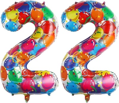 Cijfer Ballonnen Ballon Cijfer 22 Verjaardag Versiering Feest Helium Ballonnen Cijferballon Folieballon Kleur Xl Formaat