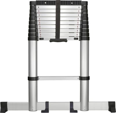 TOOLCRAFT TO-7868814 Aluminium legering Telescoopladder Montage zonder gereedschap Werkhoogte (max.): 3.93 m Aluminium