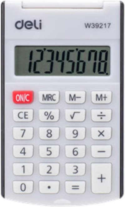Draagbare Rekenmachine - Zakrekenmachine Compact - Snelle Berekeningen - 8 Cijfers LCD - 10 cm - Zwart