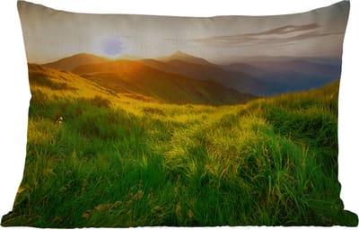 Buitenkussens - Tuin - Gras - Heuvels - Zon - Natuur - Landschap - 50x30 cm