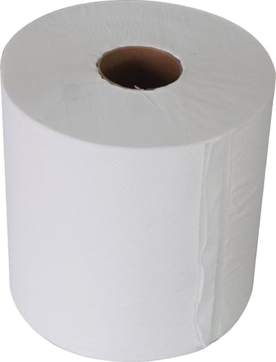 Hynex Handdoekrol - Centerfeed Wit - Hygiene papier - Poetspapier - Poetsrol - 1-laag - ø19cm - 300mtr - 6 rollen per doos