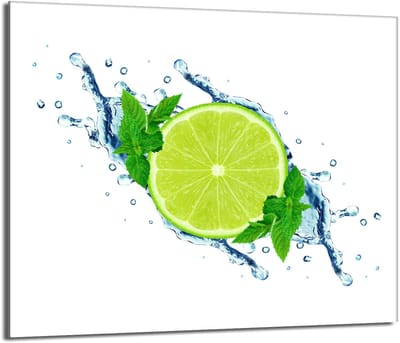 TMK ArtDeko Serie - Glazen Beschermplaat - 60x52 cm - Limoenprint - Voor Alle Kookplaten