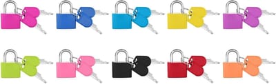 10-delige Koffer Slot Set met Sleutel, Compacte Hangslot voor Bagage, Reis- en Rugzakbeveiliging, Duurzaam en Kleurvast Metaal, Ideaal voor Reizen en Sportactiviteiten