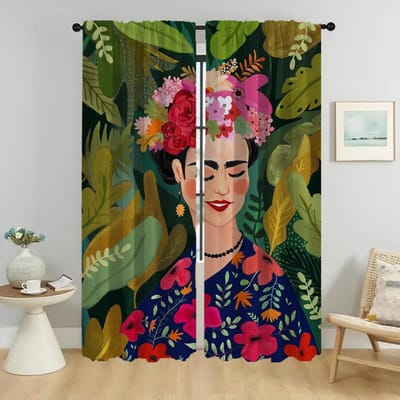Frida's Gordijnen Kinderkamer Gordijnen voor Slaapkamer Verduisterend Gordijn voor Kamer 2 Paneel Shades Halloween Decoratie Scheidingswand Woonkamer W50xH70cmx2pcs-CL black