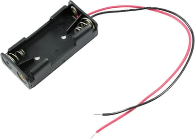 Batterijhouder AAA - Batterijdoosje Houder - Elektronica Projecten - Met 150mm Draden - Voor 2 Batterijen