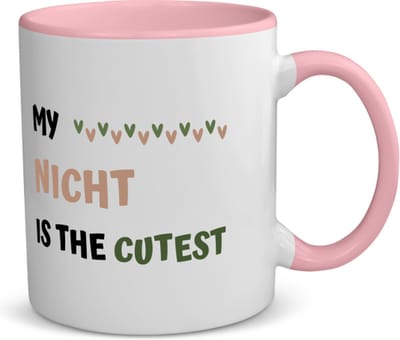 Akyol - my nicht is the cutest koffiemok - theemok - roze - Nicht - schattige nicht - verjaardagscadeau - verjaardag - cadeau - cadeautje voor nicht - nicht artikelen - kado - geschenk - gift - 350 ML inhoud