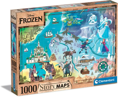 Clementoni - Puzzel 1000 Stukjes - Disney Maps Frozen - Puzzel Voor Volwassenen en Kinderen - 14-99 jaar
