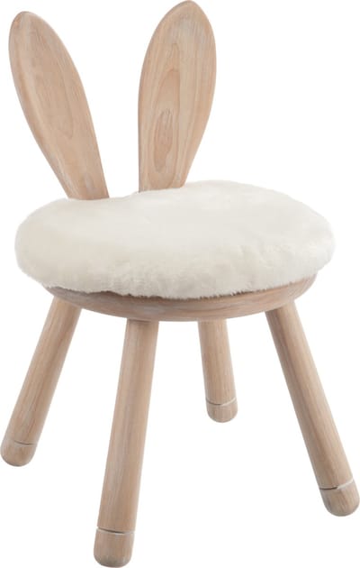 J-Line kinderstoel Oor Konijn - hout - naturel/wit