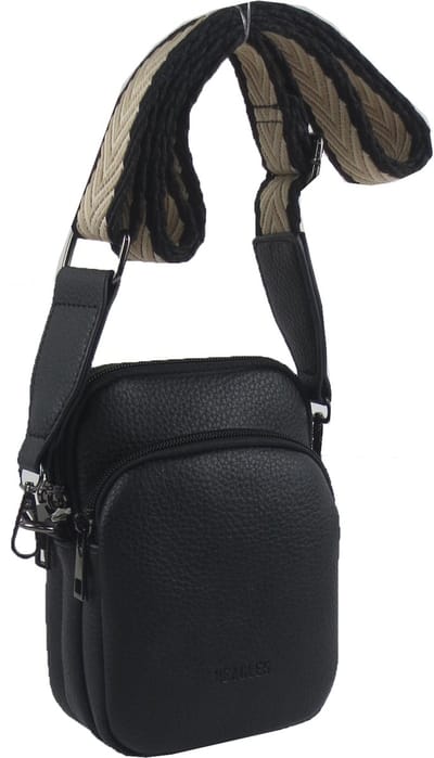 Beagles Las Palmas Crossbody Telefoontasje - Trendy Schouderband - Handige Ritsvakjes - Crossbody Tas - Zwart
