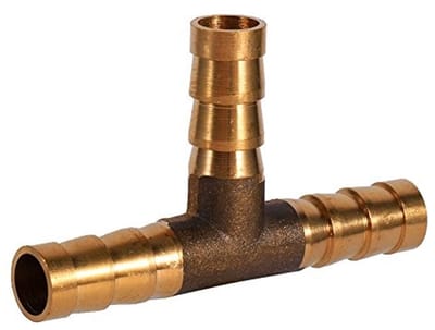Dailygoods - 3-weg T-weg brandstofslang adapter - Messing verbindingsstuk - Gouden kleur - Voor brandstof en water - Hoge temperatuur tot 100 graden C...