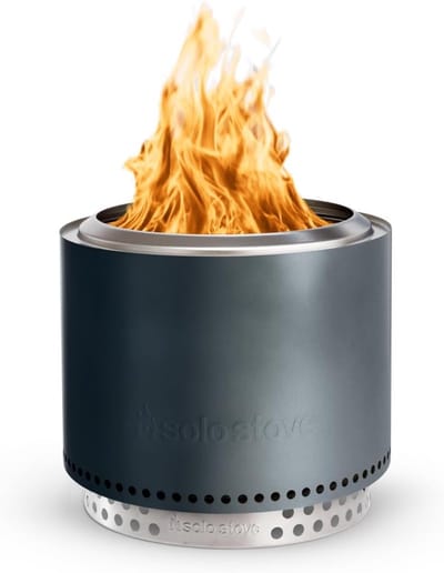 Solo Stove Bonfire 2.0 vuurschaal met standaard, vuurplaats voor rookarme houtverbranding, verwijderbare opvangbak, mobiele vuurschaal voor buiten, roestvrij staal, 49,5 x 44,5 cm, 11,4 kg, grijs