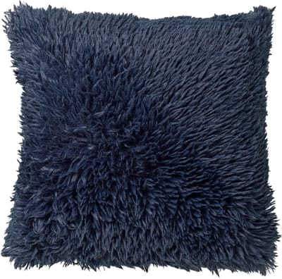 Dutch Decor FLUFFY - kussenhoes 60x60 cm - superzacht - XL kussenhoes - Insignia Blue - blauw - met rits - zonder binnenkussen