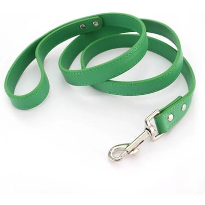 Lederen Kat Honden Leashes Kleurrijke Puppy Wandel Leashes Tuig Halsband Lijn Touw Voor Kleine Middelgrote Grote Honden Huisdierbenodigdheden 1.2M (Green,S)