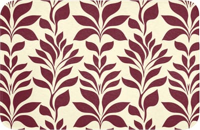WC mat 60x40 cm - Antislip - Abstract - Bladeren - Burgundy - Toiletmat - Vloermat - Douchemat - Toilet tapijt - Toiletmatten