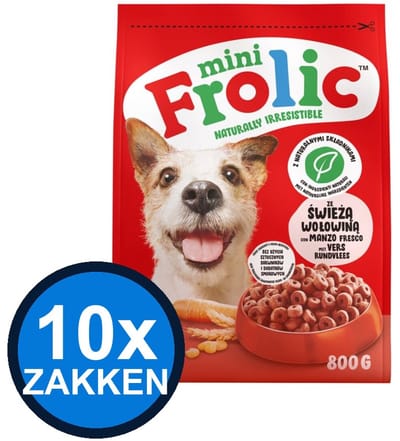 10x Frolic - Droog Mini Rund - Hondenvoer Droogvoer - 800 g