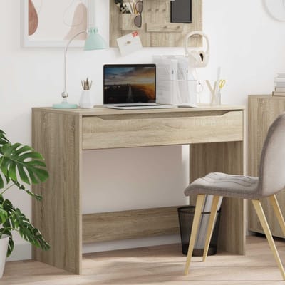vidaXL - Bureau - met - lade - Sonoma - Eik - 100 - x - 50 - x - 78 - cm - Geconstrueerd - hout