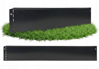 GartenAZ Borderrand - Gazonrand van Verzinkt Staal - Flexibele Montage - Antraciet - 100 cm x 13 cm (50 stuks)