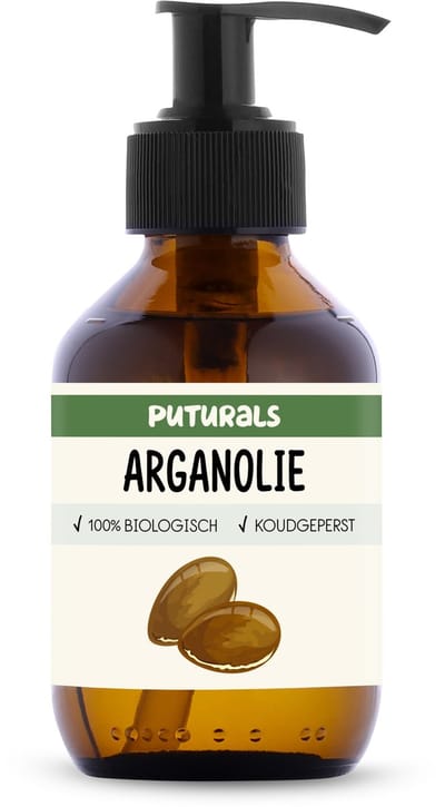 Puturals Arganolie 100% Biologisch - 150ml - Koudgeperst en Puur - 100% Pure Arganolie & Argan Olie voor Haar, Huid en Gezicht